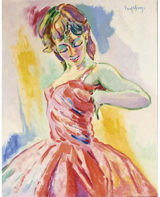 YOUNG WOMAN IN RED DRESS
