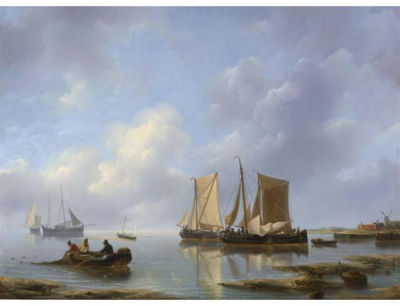 Sample artwork by Petrus Johannes Schotel (1808 - 1865), known for ship, seascape paintings - View similar artists and auction records