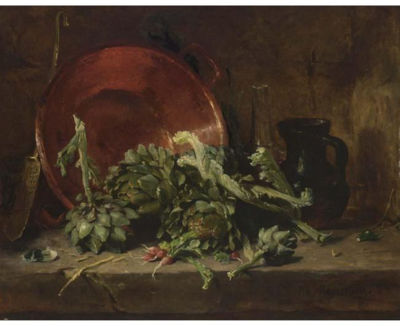 A STILL LIFE WITH ARTICHOKES by Philippe Rousseau - Auction record, sale price, and art valuation. Compare with similar artists and explore comparable artworks.