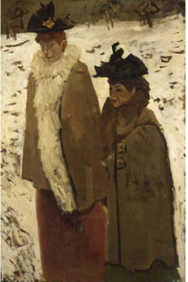 TWO GIRLS IN THE SNOW, AMSTERDAM