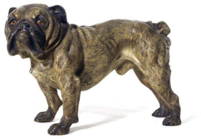A FIGURE OF AN ENGLISH BULLDOG