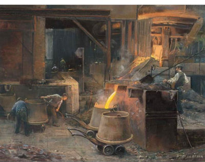 Sample artwork by Herman Heijenbrock (1871 - 1948), known for industrial scene painting - View similar artists and auction records