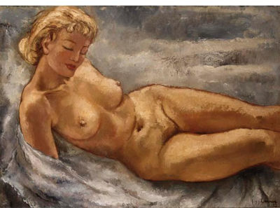 A RECLINING FEMALE NUDE
