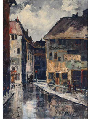 A STREETSCENE WITH CAFÉ DE ZWAAN by Peter Van Den Braken - Auction record, sale price, and art valuation. Compare with similar artists and explore comparable artworks.