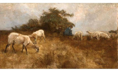 A SHEPHERD WITH HIS FLOCK