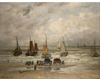 Sample artwork by Hendrik Willem Mesdag (1831 - 1915), known for hague school painting, seascape, figure, genre and landscape, panorama - View similar artists and auction records