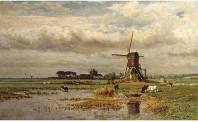Sample artwork by Paul Joseph Constantin Gabriel (1828 - 1903), known for hague school tonalist landscape painting, drawing, watercolor, etching - View similar artists and auction records