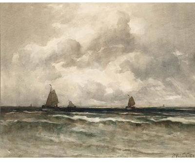 Fishing Boats at Sea by Willem Joannes Schutz - Auction record, sale price, and art valuation. Compare with similar artists and explore comparable artworks.
