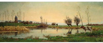Watermeadow Near IJzendoorn by Evert Jan Ligtelijn - Auction record, sale price, and art valuation. Compare with similar artists and explore comparable artworks.