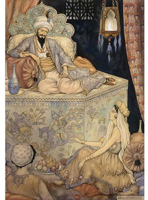 The Story Telling of Queen Scheherazade to King Shahryar