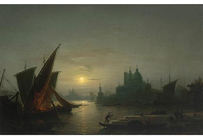 VIEW OF VENICE WITH THE PALAZZO DUCALE, THE SANTA MARIA DELLA SALUTE AND THE RIVA DEGLI SCHIAVONI
