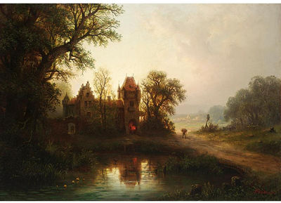 A WOODGATHERER PASSING A SMITHY