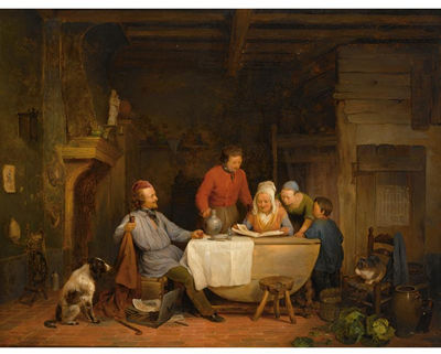 A FAMILY IN A KITCHEN INTERIOR