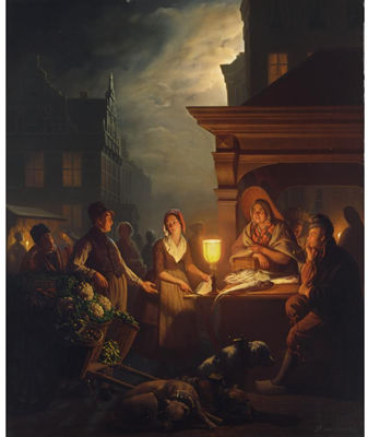 THE FISHMARKET ON THE GROENMARKT, THE HAGUE by Petrus van Schendel - Auction record, sale price, and art valuation. Compare with similar artists and explore comparable artworks.