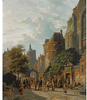 MANY FIGURES ON A MARKET IN A DUTCH TOWN by Adrianus Eversen - Auction record, sale price, and art valuation. Compare with similar artists and explore comparable artworks.