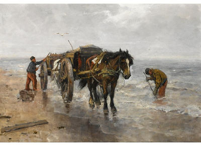 A SHELL FISHER IN THE BREAKERS