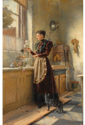 ARRANGING THE FLOWERS by Pieter Alardus Haaxman - Auction record, sale price, and art valuation. Compare with similar artists and explore comparable artworks.