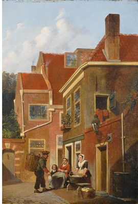 FIGURES IN THE STREETS OF A DUTCH TOWN
