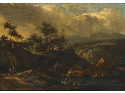 Sample artwork by Jan Vermeer van Haarlem II (1656 - 1705), known for landscape painting - View similar artists and auction records
