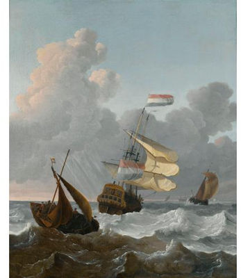 A man of war, possibly the Tsar Peter, and two smalschips in a rough sea by Wigerus Vitringa - Auction record, sale price, and art valuation. Compare with similar artists and explore comparable artworks.