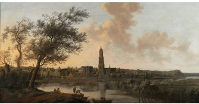 A panoramic view of Rhenen seen from the west, along the bank of the river rhine by Anthony Jansz Van Der Croos - Auction record, sale price, and art valuation. Compare with similar artists and explore comparable artworks.