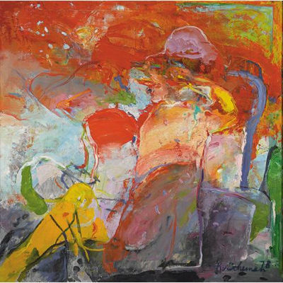 Sample artwork by Kees van Bohemen (1928 - 1986), known for large scale abstract figurative theme painting, nudes, african jungles - View similar artists and auction records