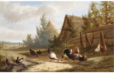 Sample artwork by Jean Baptiste Leopold Leemputten (1831 - 1924), known for barnyard animals, landscape painting - View similar artists and auction records