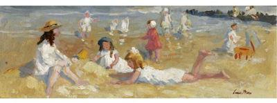 Sample artwork by Louis Bron (1884 - 1959), known for landscape, marine, figure, genre, flower painting - View similar artists and auction records