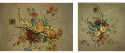 A FLOWER STILL LIFE WITH ROSES, TULIPS AND OTHER FLOWERS; A FLOWER STILL LIFE WITH ROSES, MORNING GLORY AND OTHER FLOWERS by Heinrich Wilhelm Schweickardt - Auction record, sale price, and art valuation. Compare with similar artists and explore comparable artworks.