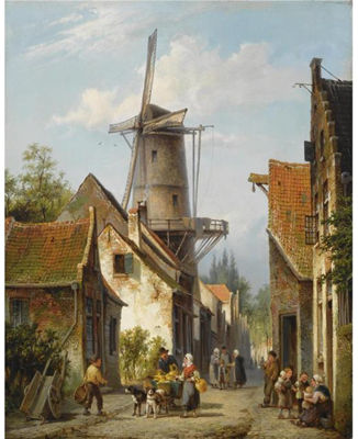 FIGURES IN THE STREETS OF A DUTCH TOWN