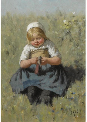 A GIRL PLAYING WITH A DOLL by Adolph Artz - Auction record, sale price, and art valuation. Compare with similar artists and explore comparable artworks.