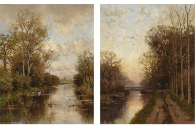 A SUMMER EVENING; AN AUTUMN SUNSET (A PAIR)