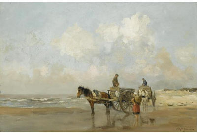 FISHER FOLK ON THE BEACH