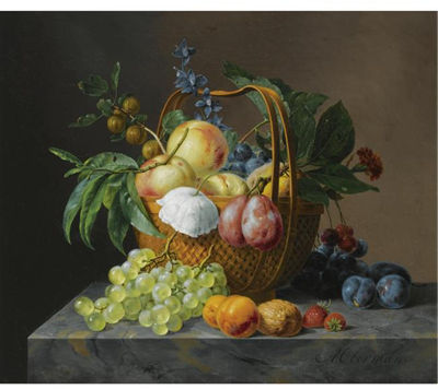 A STILL LIFE WITH FRUIT AND FLOWERS IN A BASKET by Anthony Oberman - Auction record, sale price, and art valuation. Compare with similar artists and explore comparable artworks.