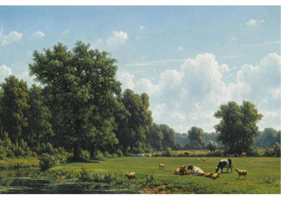 CATTLE IN A SUMMER LANDSCAPE