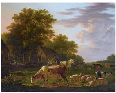 Sample artwork by Jacob van Strij (1756 - 1815), known for seasonal landscape and historical structure painting, wallpaperspreads - View similar artists and auction records
