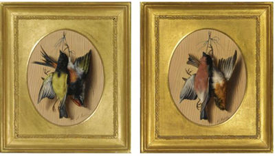 A PAIR OF STILL LIFES OF SONGBIRDS