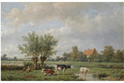 CATTLE IN A SUMMER LANDSCAPE