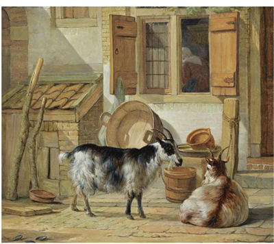 A COURTYARD WITH TWO GOATS by Abraham Van Strij - Auction record, sale price, and art valuation. Compare with similar artists and explore comparable artworks.