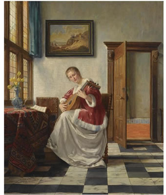 PLAYING THE LUTE by Otto Kirberg - Auction record, sale price, and art valuation. Compare with similar artists and explore comparable artworks.