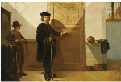 REMBRANDT ON HIS WAY TO THE ANATOMICAL LESSON OF DR. TULP