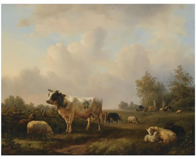 CATTLE IN A SUMMER LANDSCAPE