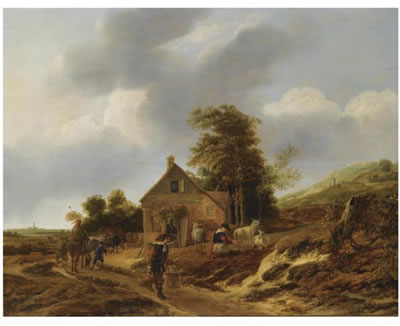 Sample artwork by Jan Baptist Wolfaerts (1625 - 1687), known for rural genre, landscape paintings - View similar artists and auction records