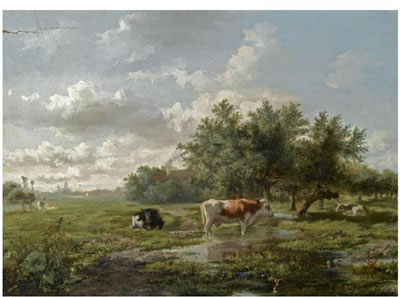 COWS IN A SUMMER LANDSCAPE