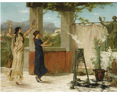 LES MUSICIENNES DU TEMPLE (SCENE GRECQUE)