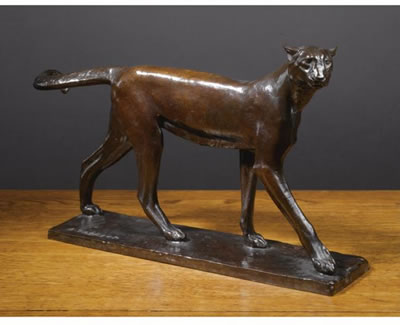 A FINE BRONZE OF A PUMA