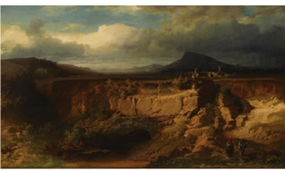 TRAVELLERS IN A LANDSCAPE