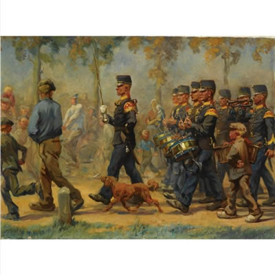 THE MARCHING OF THE ROYAL MILITARY BAND by Arie Marthinus Luyt - Auction record, sale price, and art valuation. Compare with similar artists and explore comparable artworks.