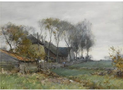 A FARMHOUSE IN A POLDER LANDSCAPE