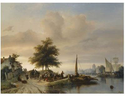 Sample artwork by Salomon Leonardus Verveer (1813 - 1876), known for city and village views, river and dune landscapes - View similar artists and auction records